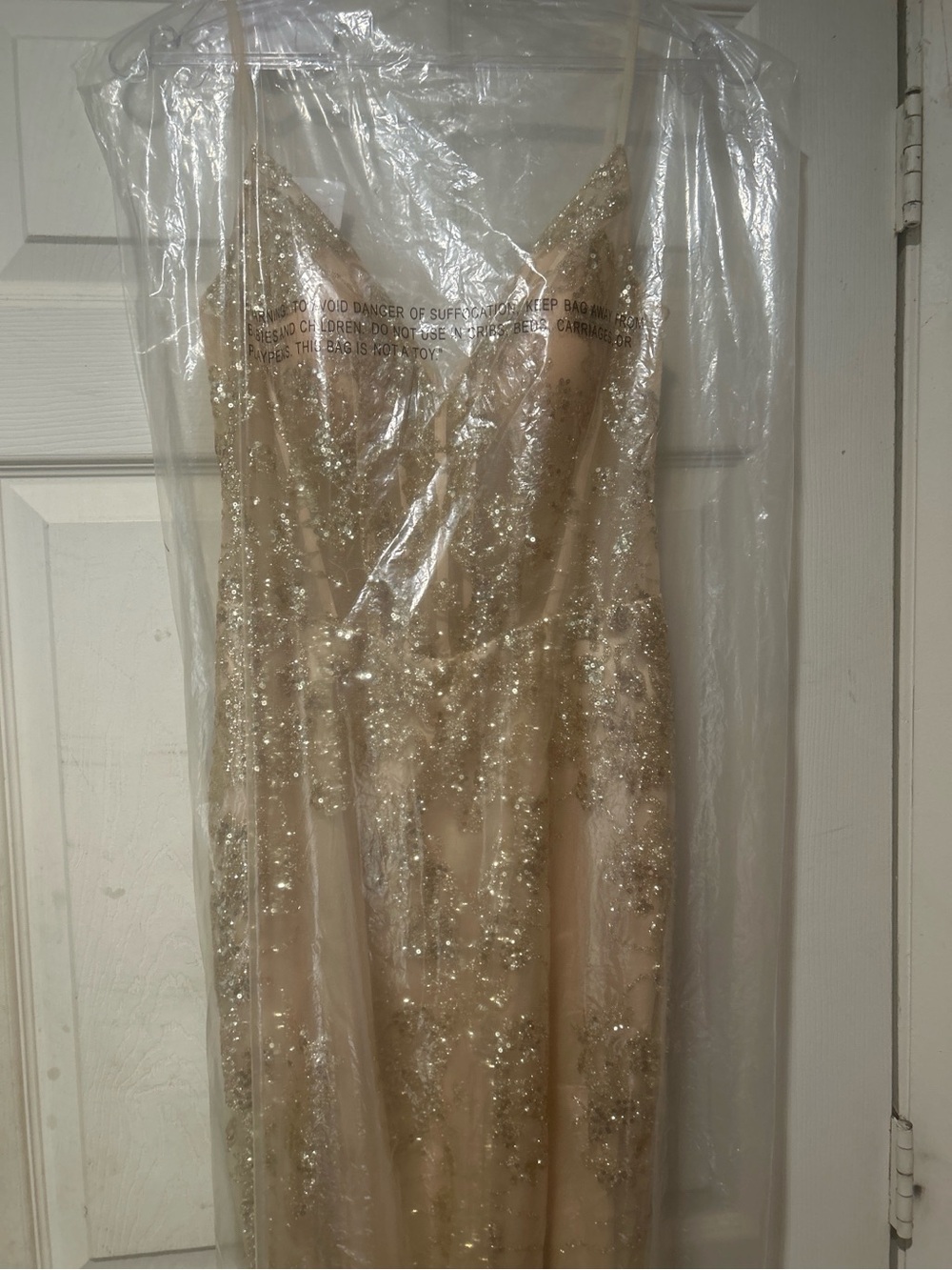 Gold Prom Dress Beaded Champagne Formal